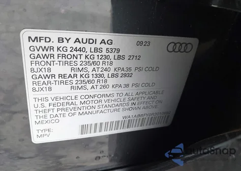 2024 Audi Q5 Premium 40 Tfsi Quattro S Tronic z USA, uszkodzony, nr VIN WA1ABBFY0R2010692